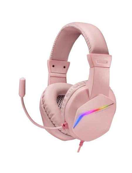 ÷ Headset mars gaming mh122 pink ultra ligeros 184g drivers de neodimo 50mm microfono flexible jack 3.