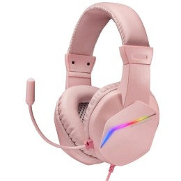 ÷ Headset mars gaming mh122 pink ultra ligeros 184g drivers de neodimo 50mm microfono flexible jack 3.