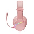 ÷ Headset mars gaming mh122 pink ultra ligeros 184g drivers de neodimo 50mm microfono flexible jack 3.