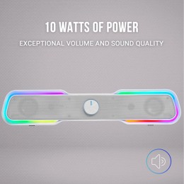 ÷ Barra de sonido bluetooth mars gaming msbx white 10w rms iluminacion rgb dinamico procesador dsp